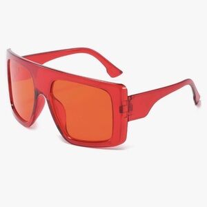 One Oversized Sunglasses w/ Case and Cleaning Cloth